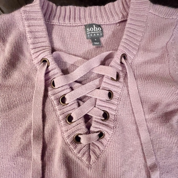 SOHO by New York & Company Lace-Up Sweater – Size S - Picture 2 of 3